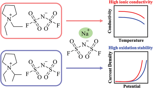 Effect of cation side-chain structure on the physicochemical properties of pyrrolidinium-based electrolytes upon mixing with sodium salt